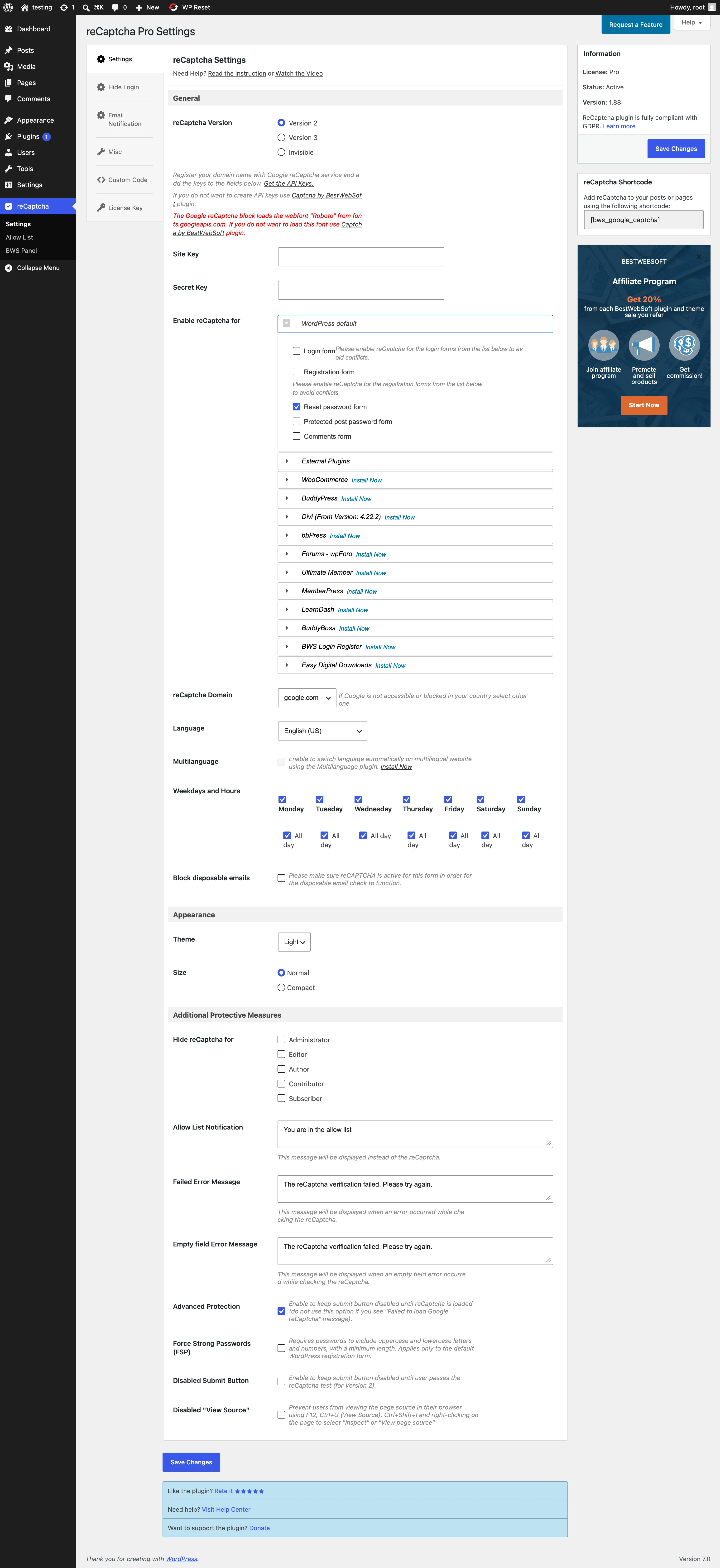 reCaptcha Settings.webp